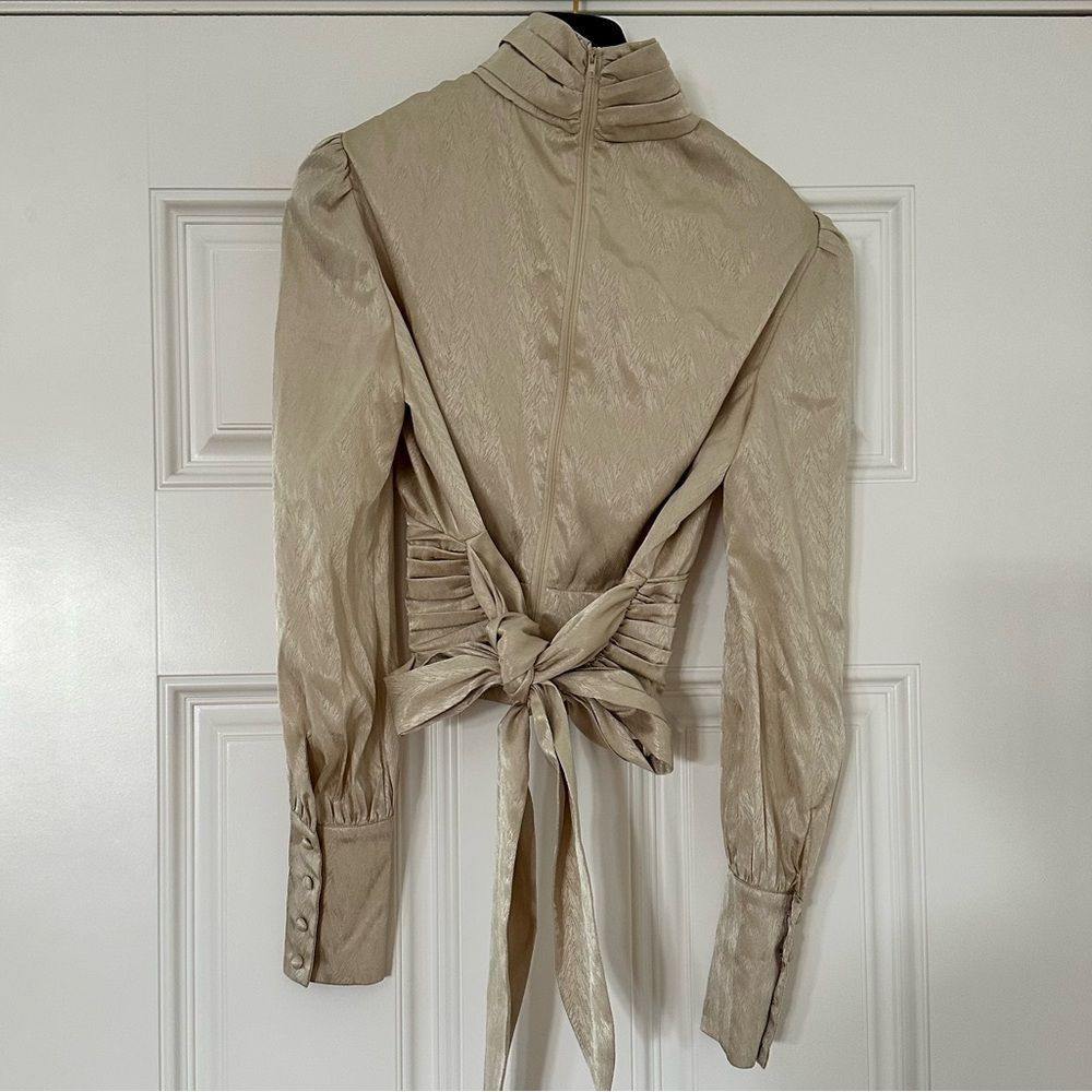 Wayf Cream High-Neck Blouse - Picture 3 of 4